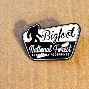 Bigfoot National Forest Enamel Pin Cryptid Sasquatch Footprints Collectible
